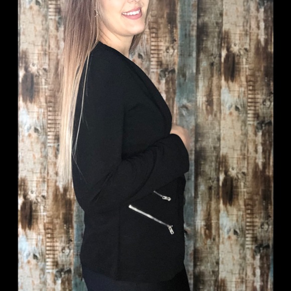 Black Blazer with Zipper Details - Shein - Picture 2 of 9